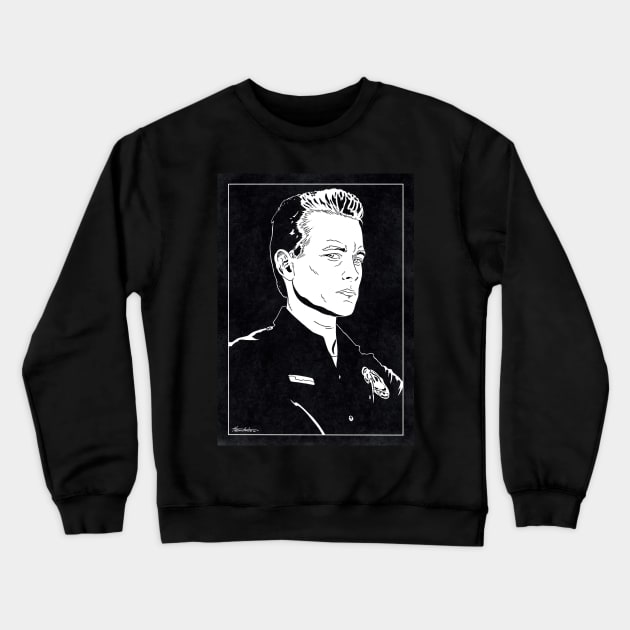 T1000 - Terminator 2 (Black and White) Crewneck Sweatshirt by Famous Weirdos